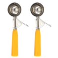 thumbnail image 1 of Uxcell 2 Pcs Cookie Scoops, Ice Cream Scoop with Trigger for Baking Cookie Dough Rice Pudding Kitchen Gadget, Yellow, 1 of 6
