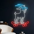 thumbnail image 2 of Handmadetneonsign Goat Skateboarding Neon Sign, Skateboard Goat Led Sign, Home Decor, 2 of 5