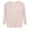 thumbnail image 5 of Women's Pocket Cardigan V-Neck Knit Loose Sweater Jacket​​, 5 of 7