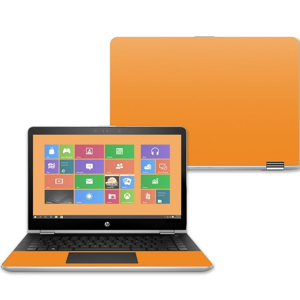 Skin Decal Wrap for HP Pavilion x360 14" (2017) Solid Orange Walmart