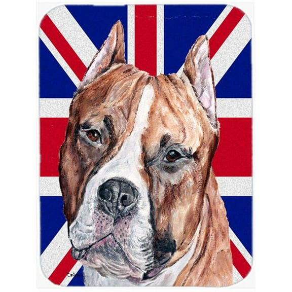 Carolines Treasures  Staffordshire Bull Terrier Staffie With English Union Jack British Flag Mouse Pad