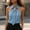 Blue, variant on Women Blouse Tie-Neck Halter Sleeveless Shirt Slim Fit Top Off Shoulder Casual Pullover,Halter Blouse,Tie Shirts for Women-Blue-XL