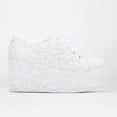 thumbnail image 1 of Florette - Tenis de novia con plataforma y encaje color marfil crema 24.5 CM, 1 of 5