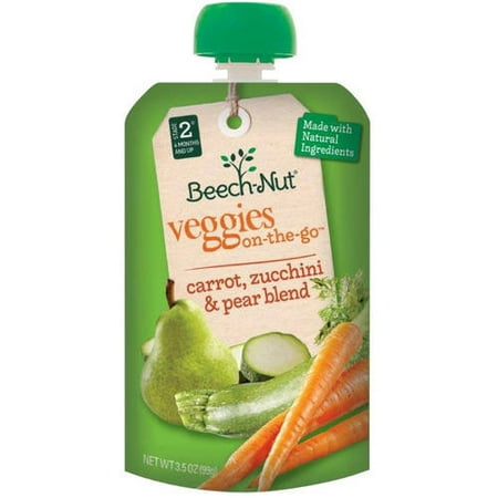 Beech-Nut Veggies on-the-Go Carrot, Zucchini & Pear Blend Baby Food, 3.5 oz, (Pack of 12)