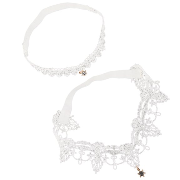 TEHAUX 2Pcs White Lace Bridal Stockings with Rhinestone Ornament for Wedding Use