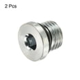 thumbnail image 3 of Uxcell 7/16-20UNF Internal Hex Head Pipe Fitting Plug, 2 Pack Male Thread 45# Steel Socket Plug with Sealing Ring, 3 of 5