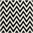 thumbnail image 6 of SAFAVIEH Cambridge Kaitlyn Zig Zag Stripes Wool Area Rug, Black/Ivory, 3' x 5', 6 of 10