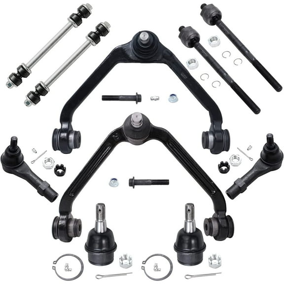 Detroit Axle - 10pc Front End Kit for 02-11 Ford Ranger, 2002-2007 Mazda B3000, 2002-2009 B4000, 2 Upper Control Arms w/Ball Joint 4 Tie Rods 2 Sway Bar Links 2 Lower Ball Joints Replacement