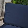 thumbnail image 5 of Wilcox Outdoor Acacia Wood Loveseat and Coffee Table Set with Cushions, Gray, Sunbrella Canvas Navy, 5 of 9