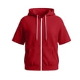 thumbnail image 6 of WRFWUL Womens Zip Up Short Sleeve Hoodies Open Front Fall Hooded Pullover Sweatshirt with Pockets, 6 of 7
