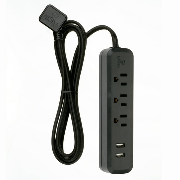 Globe Electric Watt Designer Series 6-ft 3-Outlet USB Surge Protector Power Strip