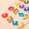 thumbnail image 4 of BINGLI Toy Wooden Shape Peg Puzzle, Fine Motor Color Matching Sorting Board, Early Learning Educational Activity Toy Gift for Preschool Toddler Baby 3 4 5 Year Old, 4 of 9