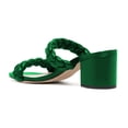 thumbnail image 4 of YDN Women Braided Two Straps Chunky Heel Slide Sandals Slip On Open Toe Low Heels Mules Shopping Party Dressy Shoes Size 10.5 Green, 4 of 4