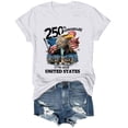 thumbnail image 6 of felwors Women's 250th Anniversary USA T-Shirt 1776-2026 Patriotic Eagle Flag Graphic Tee – Plus Size American Independence Day Top (White, L), 6 of 8