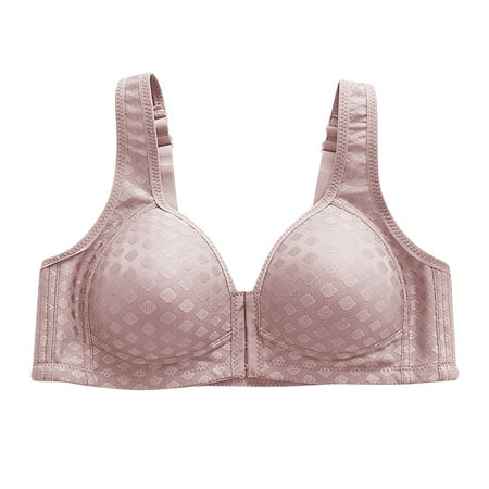 

sebtyili women s front buttoned large size thin anti droop gathered without steel band bra