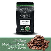 The Bean Coffee Company Organic Irish Cream, Medium Roast, Whole Bean, 16-Ounce Bag