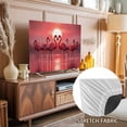 thumbnail image 6 of Indoor Elastic TV Cover 24", Red Flamingos TV Display Protector for LCD Desktop TV Hanging TV, Tropical Animal Romantic Silhouette at Dusk Sunset Glow Decorative TV Screen Dust Proof Cover Protection, 6 of 9