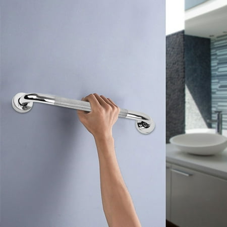 Hovmgk Non-Slip Bathroom Grab Bars for Elderly, Stainless Steel Shower Handles for Seniors, Black/White Grab Bars for Bathroom Safety, Rust-Proof & Comfortable Grip, 6×7×33cm, Bathroom Support