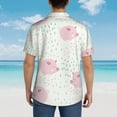 thumbnail image 4 of Balery Cute Pigs Camisas hawaianas de manga corta para hombre, camisas playeras de corte holgado, camisas de vacaciones con botones,Small, 4 of 7