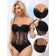 thumbnail image 3 of DARING DIVA Women's Lace Mesh Floral Camisole with Adjustable Straps XS Black, 3 of 6