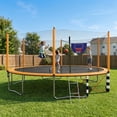 thumbnail image 4 of 16FT Trampoline with Soccer Goal, SEGMART Recreational Trampoline with Basketball Hoop and Ladder, Heavy Duty Outdoor Backyard Trampoline with Net for Kids and Adults, Green, 4 of 9