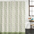 thumbnail image 2 of Green Floral Shower Curtain, Waterproof Shower Curtains for Bathroom, Spring Flowers Washable Fabric Bathtub Curtain Set Bath Decor with 12 Hooks 72"x78", 2 of 8