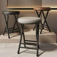 thumbnail image 2 of ILOOXI Cushioned Padded Folding Stool Stackable Portable Folding Chair Round Folding Bar Stool 330lb Capacity Foldable Stool for Home Kitchen Dining Breakfas (Color : Red, Size : 50cm/20in), 2 of 7