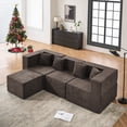 thumbnail image 5 of BEHOST 102.5" L Shaped Modular Sectional Sofa with Extra Deep Seats, Cloud Couch for Small Living Room,Teddy Brown, 5 of 11