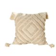 thumbnail image 2 of Funda de cojín con borlas boho, funda de almohada decorativa beige súper suave con flecos de borlas para sofá y dormitorio, 18 x 18 pulgadas, 2 of 8