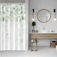 thumbnail image 2 of White Shower Curtain Set for Bathroom 36x72 inches Sage Green Eucalyptus Stall Bathtub RV Room Partition Decoration Willow Leaves Waterproof Fabric Shower Curtains with Hooks, 2 of 6