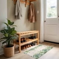 thumbnail image 5 of Green Leaf Indoor Door Mat 20x31.5 Inch Summer Watercolor Country Green Eucalyptus Leaves Linen Texture Front Door Mat Non Slip Washable Entryway Rug Low Profile Dirt Trapper Doormat for Bedroom, 5 of 9