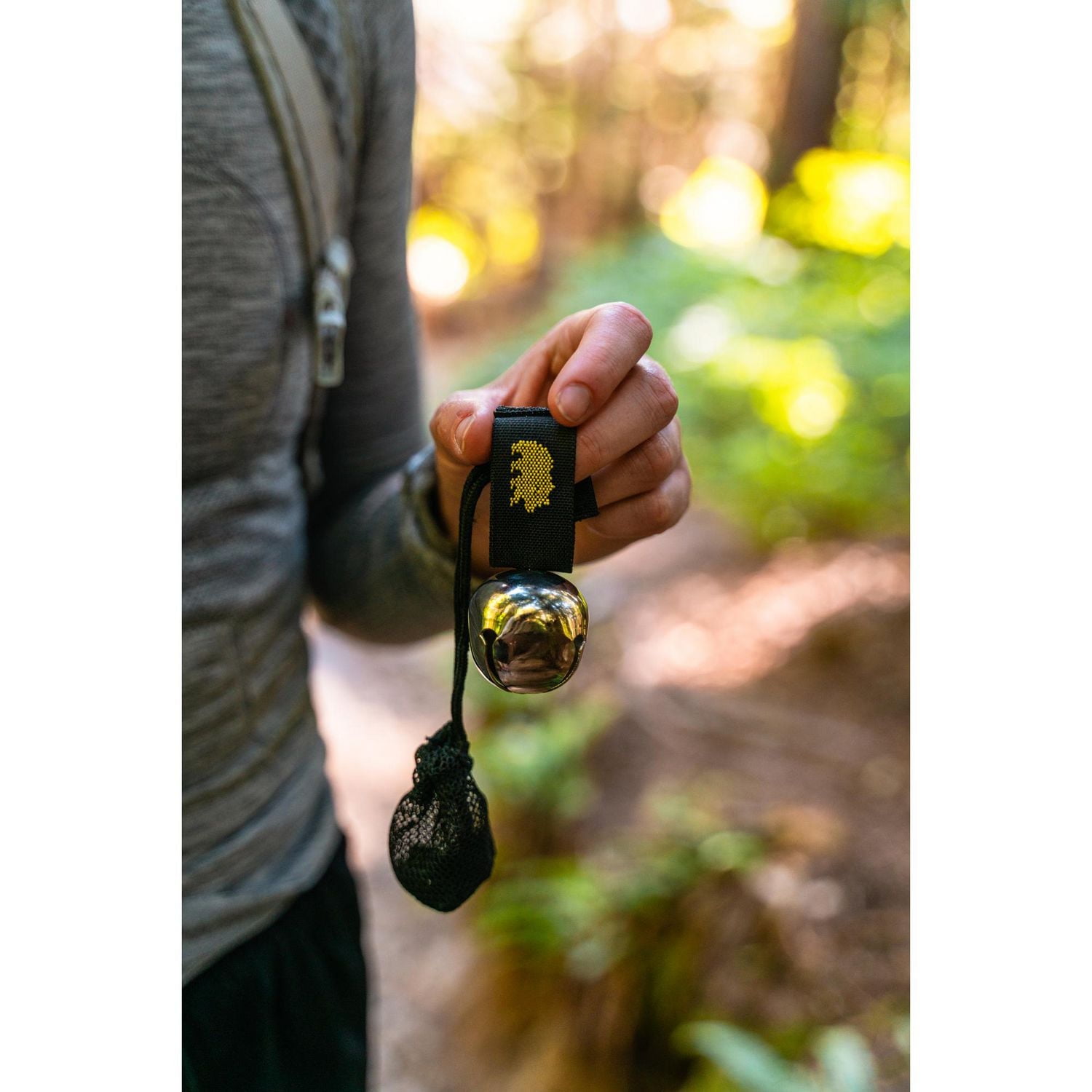 Coghlan's Bear Bell with Magnetic Silencer and Storage Bag, Black, Warning Bell with Silencer