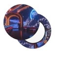 thumbnail image 2 of Lsque Futuristic Bar Space View Pattern Round Bar chair cushion covers Velvet Fabric Premium Comfort Protects from Scratches and Stains for 14-17 Inch Chair-12 inch, 2 of 7