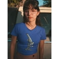 thumbnail image 2 of Classic Microscope Design Women Royal Blue T-Shirt, Female Small, 2 of 4