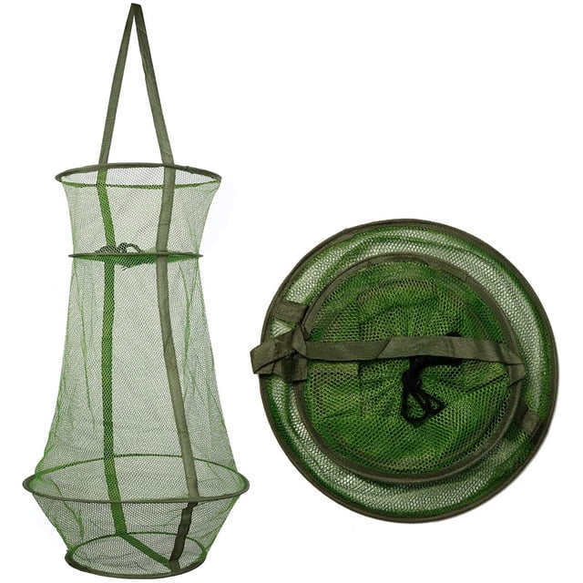 Jaula de pesca Cesta de pesca Bolsa de cubo plegable Trampa de cebo de pescado para que el pescador lo sostenga para mantener a los peces Minnows Camarones Langostas Cangrejo Red de pesca, plegable y Namotu CZYD-HQ178