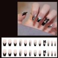 thumbnail image 1 of Tal 2 piezas Mysterious Cool Black Bow de longitud media tridimensional 3d Shiny Love Wear Nail Art acabado, 1 of 2