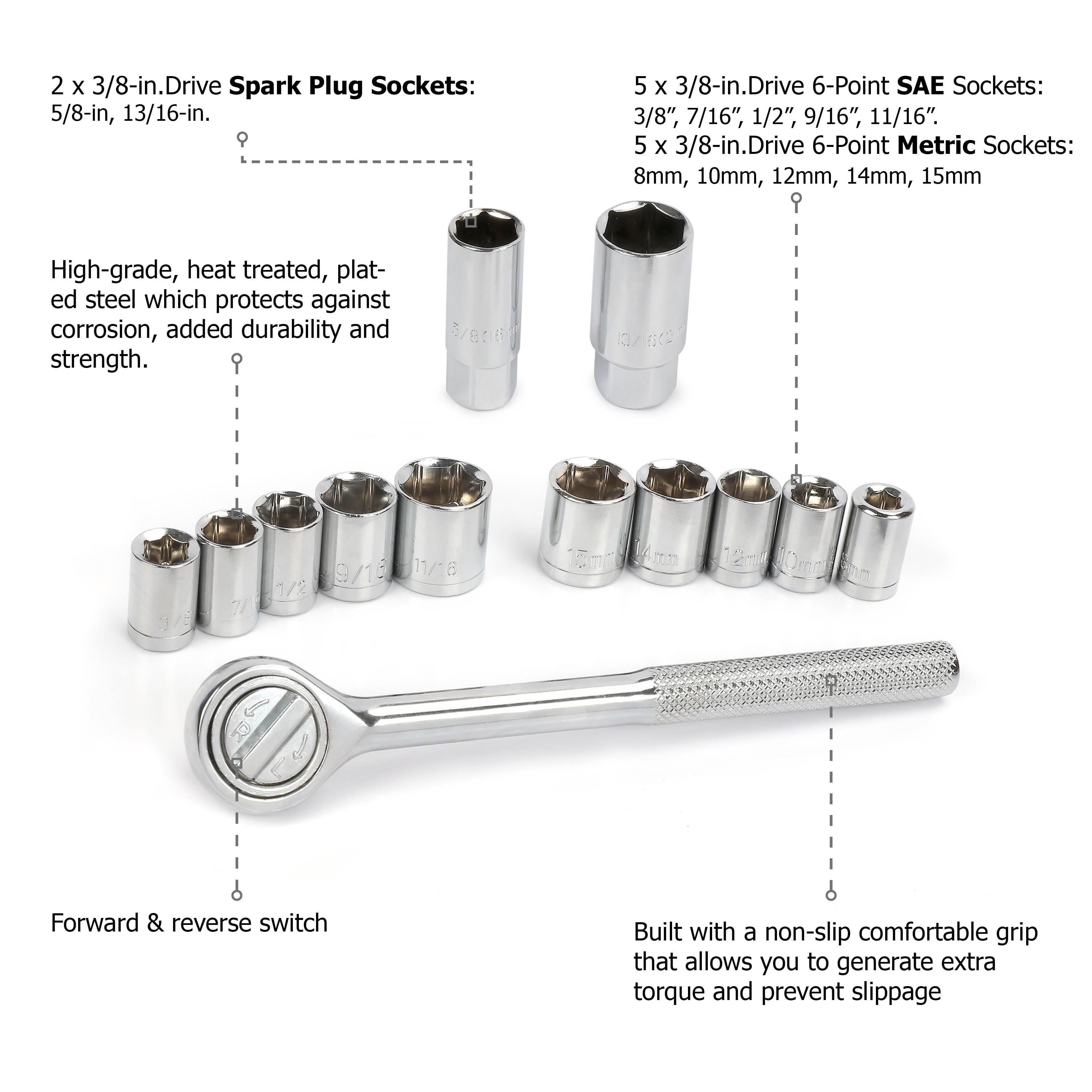 Hyper Tough 51 Piece Auto And Motorcycle Tool Kit Walmartcom