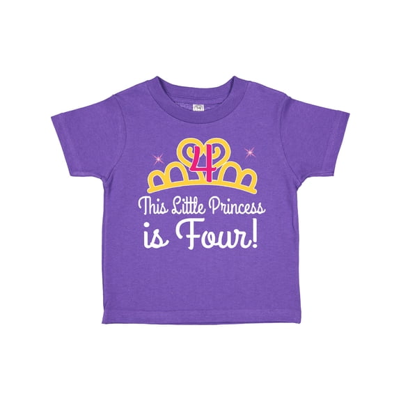 Inktastic 4th Birthday Princess Girls Crown Girls Toddler T-Shirt