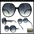 thumbnail image 3 of Womens Oversized Round Butterfly Minimal Plastic Iconic Diva Sunglasses Black - Smoke, 3 of 8