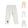 thumbnail image 4 of ZACPNCV Girls Capri Pants Kids Summer Preppy Cropped Pants Wide Leg Lightweight Capris White 2-3 Years, 4 of 4