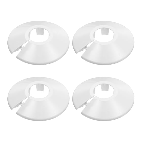 Uxcell 4 Pack Pipe Flange Cover Fit 22mm (0.87")Tube OD - Plastic Radiator Escutcheon Plate Round Wall Split Flange for Kitchen, Bathroom, Toilet Wall Pipe Tube Decoration, White