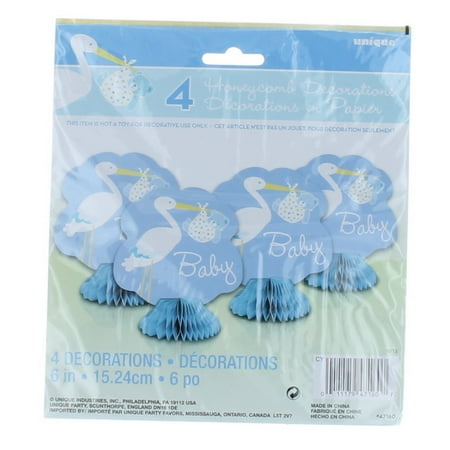  Baby  Boy Blue Stork 8 Honeycomb Decorations  Baby  Shower 