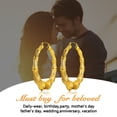thumbnail image 3 of U7 Bamboo Women Earrings Gold Plated 70MM Boho Large Hollow Hoop Earrings for Party, 3 of 7