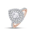 thumbnail image 3 of AFFY 1.25 Moissanite Diamond Pear Shaped Double Halo Engagement Ring for Womens in 18K Rose Gold over Silver-6.5, 3 of 5