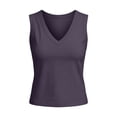 thumbnail image 2 of Pounoo Tank Tops for Women V-Neck Sleeveless Tops Everyday Errands Soft Stretchy Comfortable Relaxed Fit Daily Shirts Gift, 2 of 5