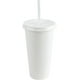 thumbnail image 1 of Vasos de plástico Atmos Homeware con tapa y popote Vaso reusable tipo termo 24 Oz Paquete de 10 color Blanco, 1 of 6