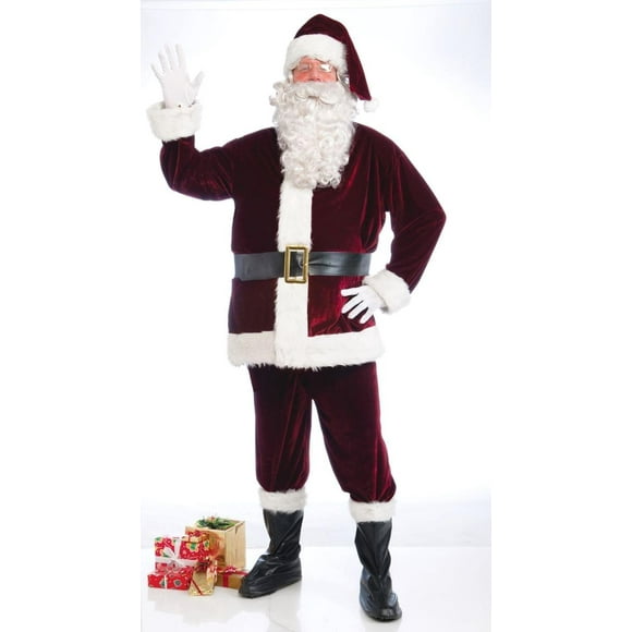 Costume de Santa en Velours Cramoisi Taille Unique pour Adulte