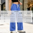 thumbnail image 4 of Falkdiz Denim Pants for Girls Drawstring Outdoor Trousers Solid Color Wide Leg Relaxed fit Elastic Waist Stylish Girls Drawstring Pockets Pantalones , Navy , Size: 9, 4 of 8