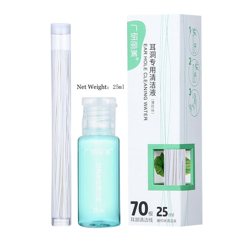 HHEN Earrings Hole Cleaner Disposable Ear Hole Piercing Cleaning Line Ear Care Kit 25ML