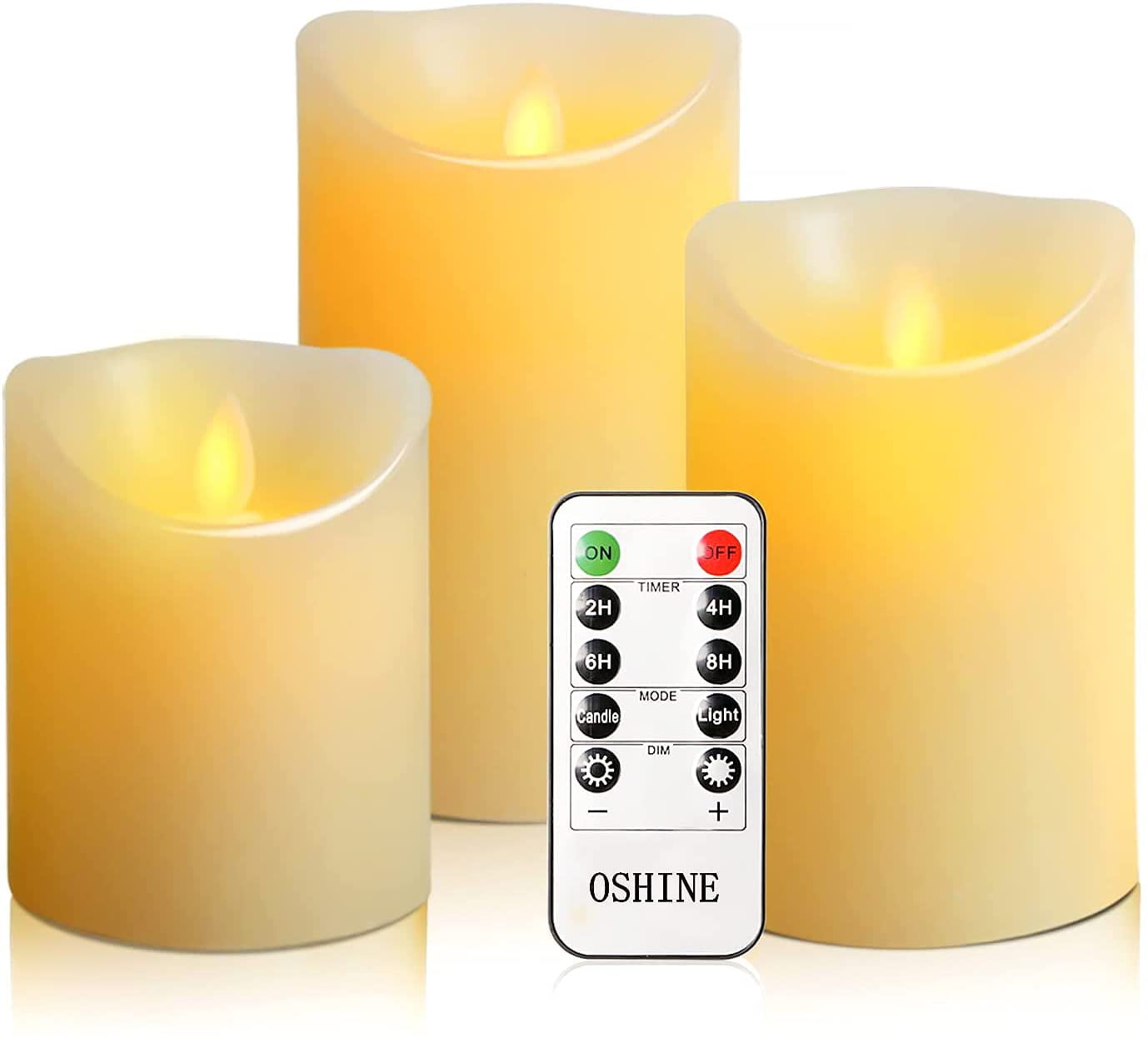 OSHINE Flameless Candles LED Lights Battery Candles 3pack Moving Wick